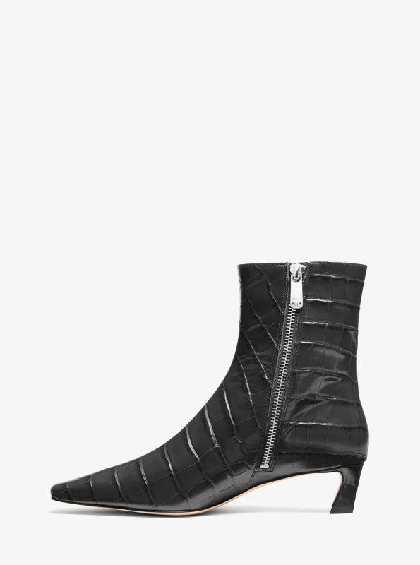 Michael Kors Cosmo Crocodile Embossed Leather Kitten Boot 3
