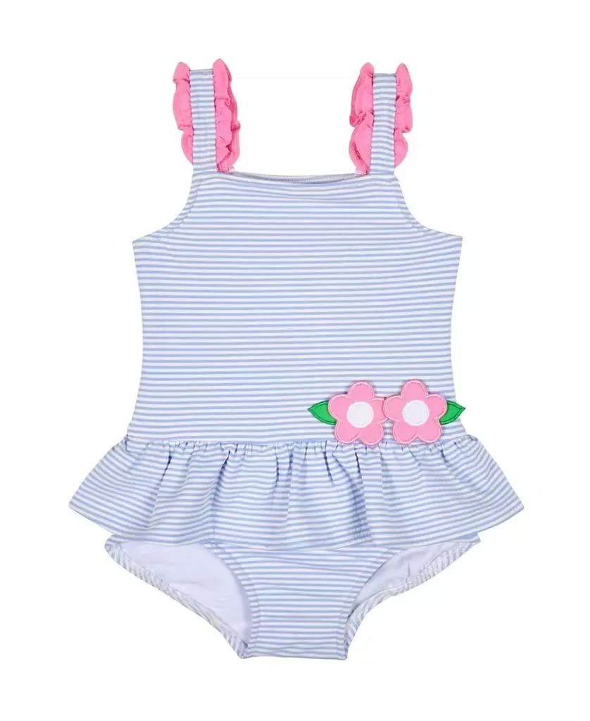 Florence Eiseman Toddler Girls Seersucker Swimsuit With Flowers