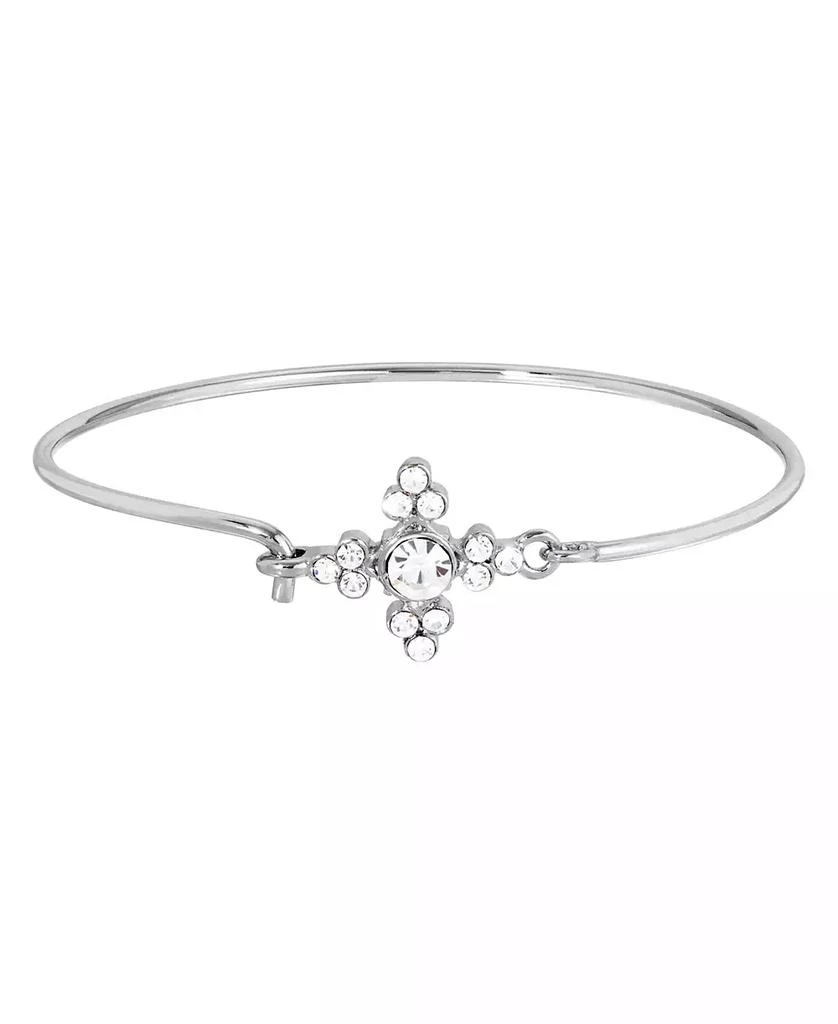 2028 Silver-Tone Crystal Wire Bracelet