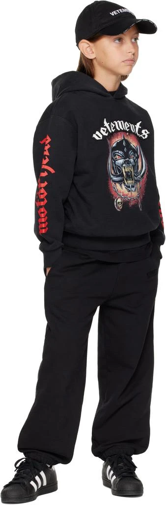 Vetements Kids Black Motörhead Patched Hoodie 4