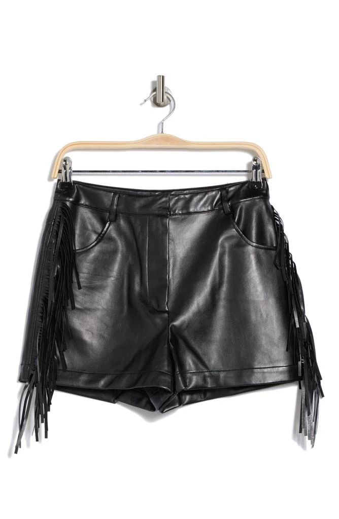 19 Cooper Faux Leather Fringe Trim Shorts 3