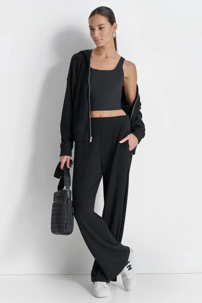 DKNY BRUSHED RIB KNIT STRAIGHT LEG PANT 3