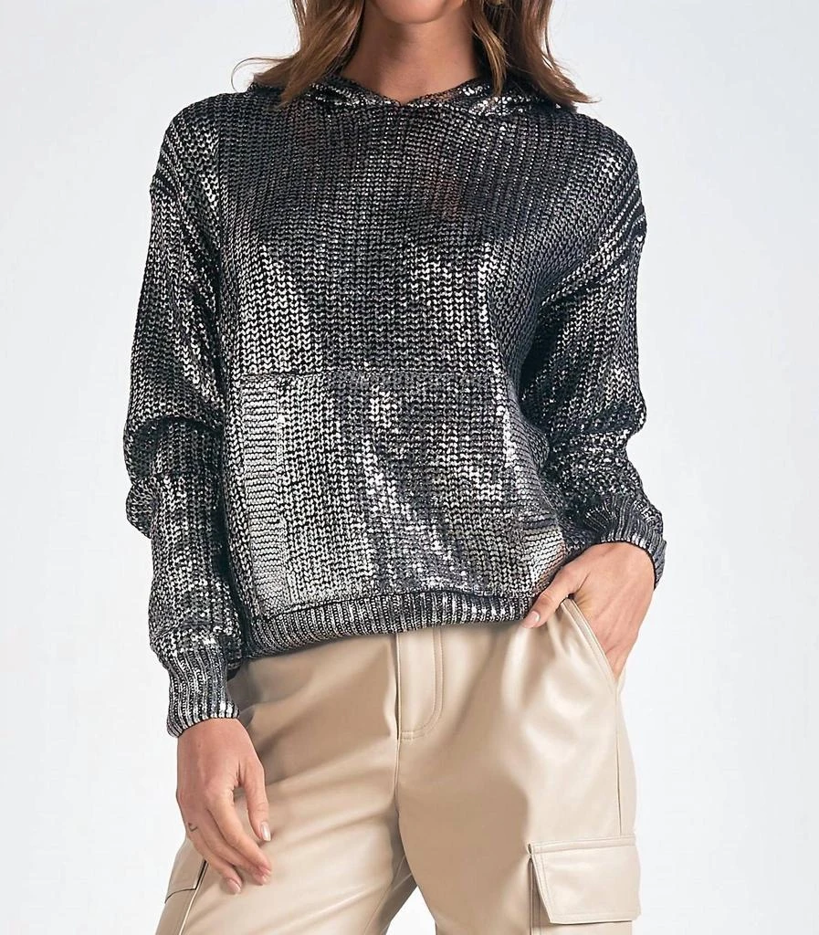 Elan Elan - Metallic Sweater Hoodie