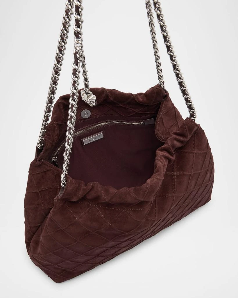 Tory Burch Fleming Quilted Suede Chain Hobo Bag 4