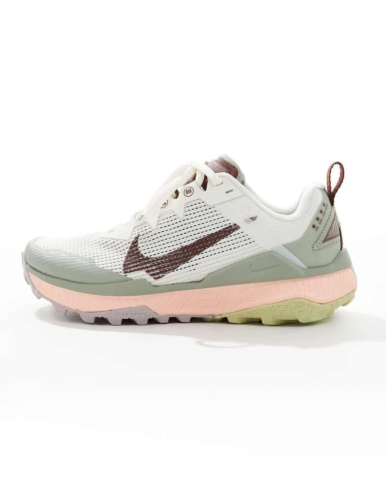 Shop Nike Running React Wildhorse trainers in white and green on