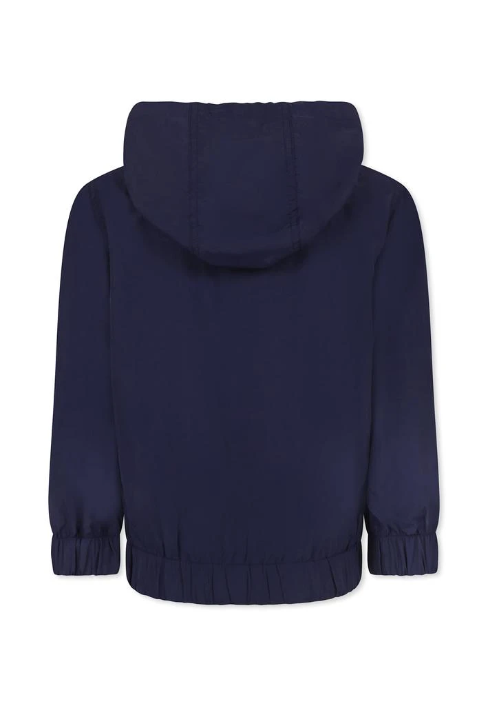 Kenzo Blue Windbreaker Jacket For Kids With Logo 2