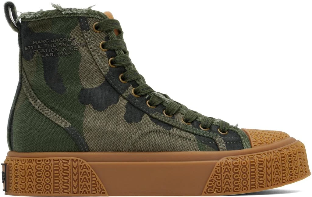 Marc Jacobs Khaki 'The Camo Jacquard' High Top Sneakers 1