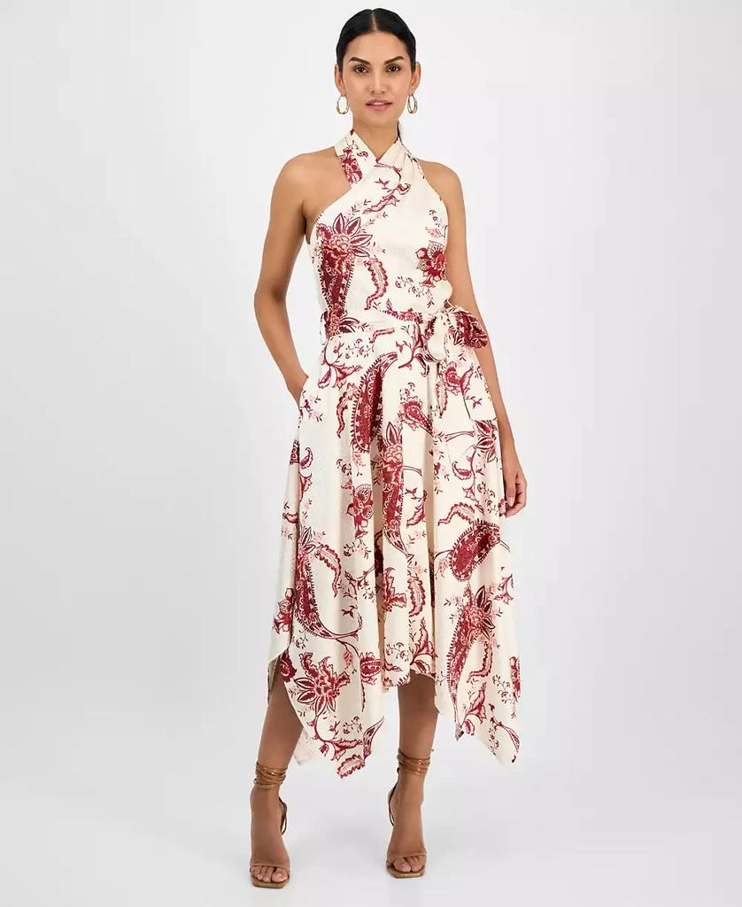 RACHEL Rachel Roy Women's Lary Floral Asymmetric-Hem Halter Dress 1