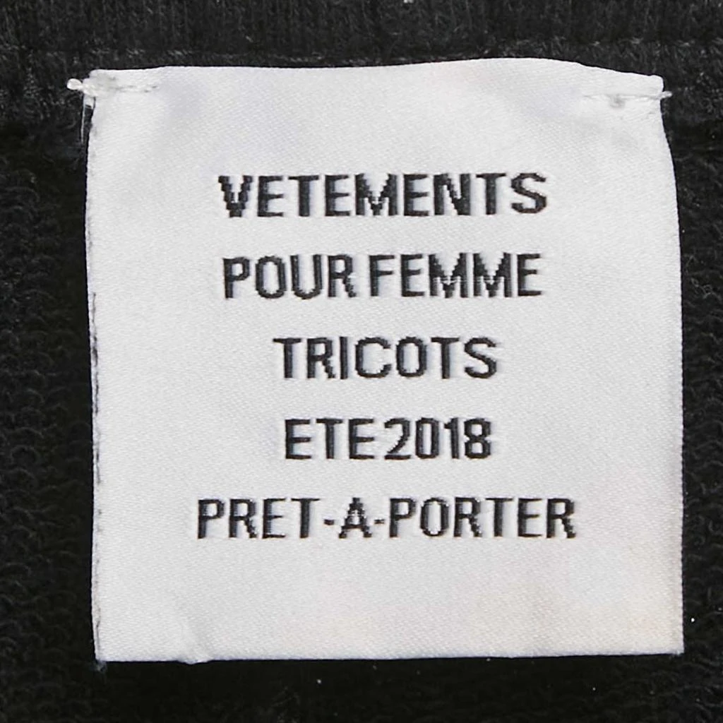 Vetements Vetements Black Logo Embroidered Cotton Knit Sweatpants M 5