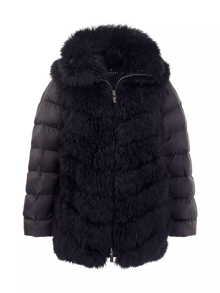 Gorski Cashmere Goat Puffer with Detachable Sleeves