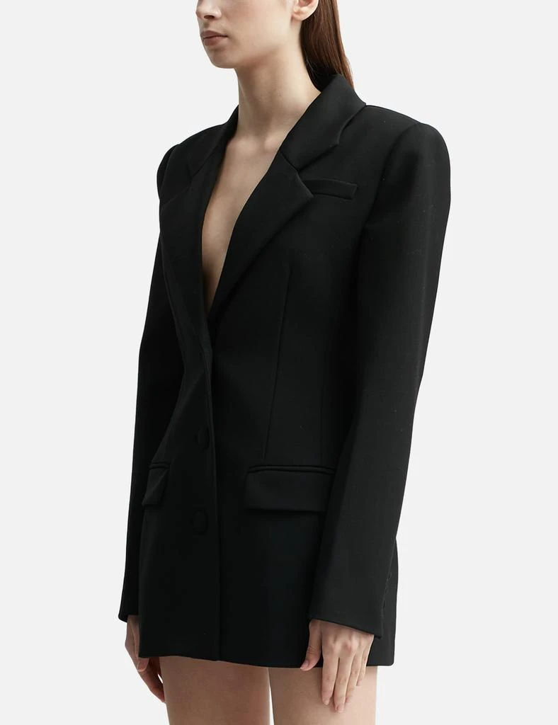 AREA Crystal Open Back Blazer Dress 2