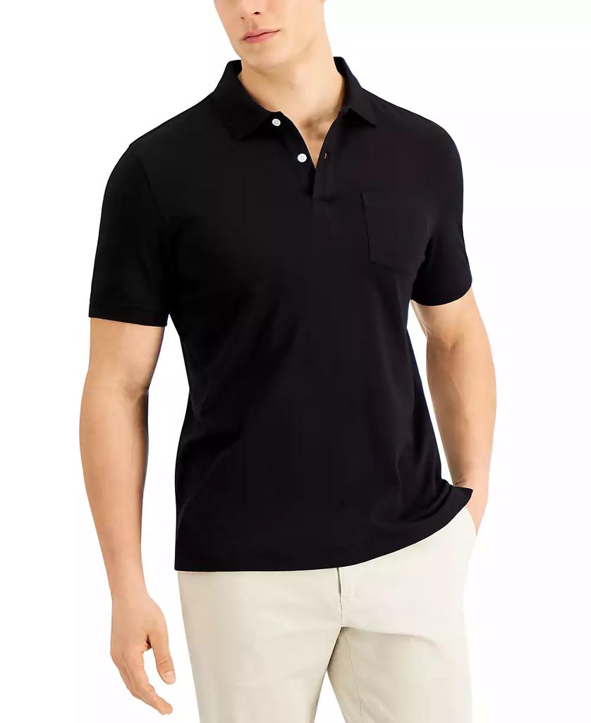 Club Room Men's Solid Jersey Polo with Pocket, Created for Macy's