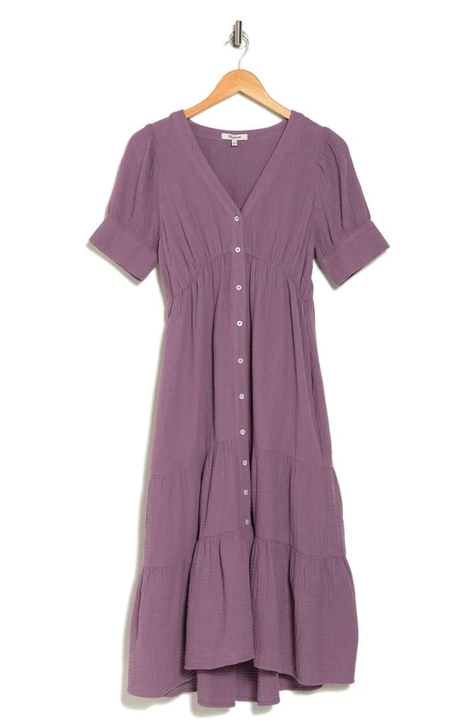 Madewell Lightspun Tiered Button Front Midi Dress 3