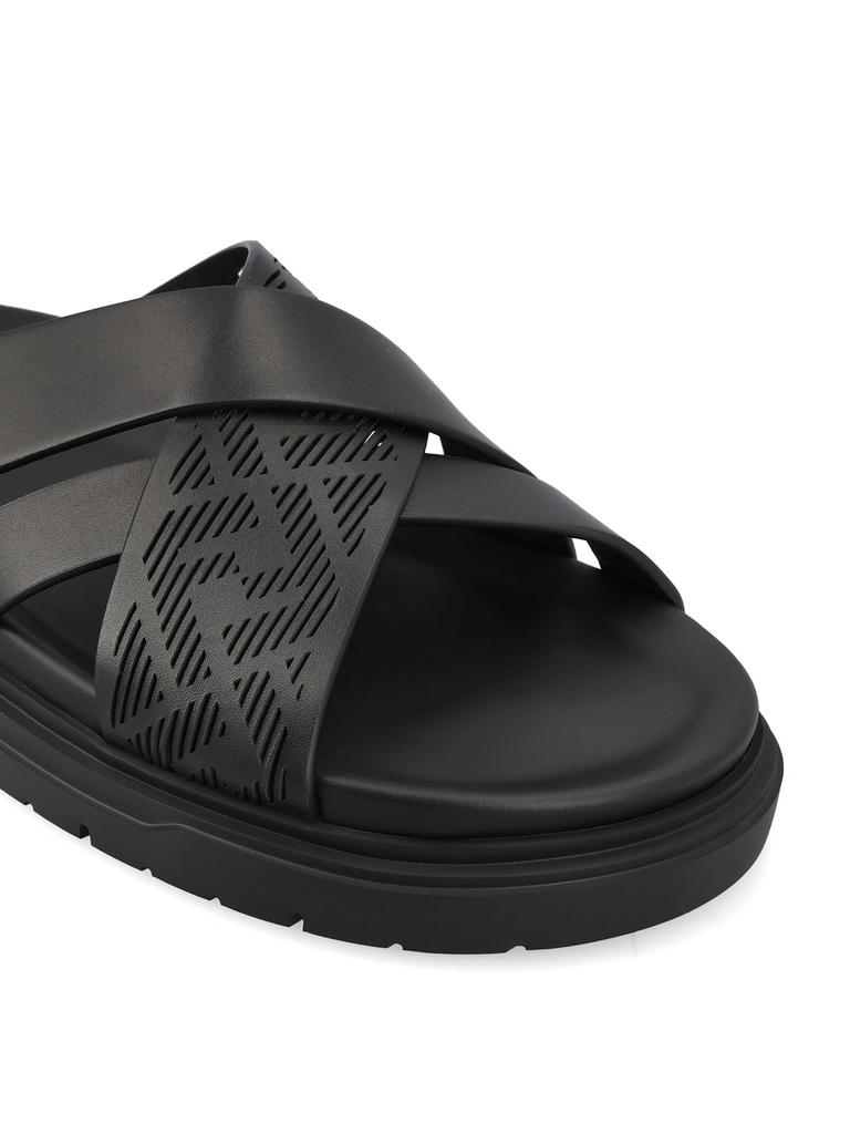靴 FENDI FF Cross Band Slide Black Brown Fendi Men's FF Logo Slide Sandals | Neiman Marcus