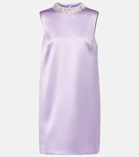 ALÉMAIS Laverne embellished satin minidress 1