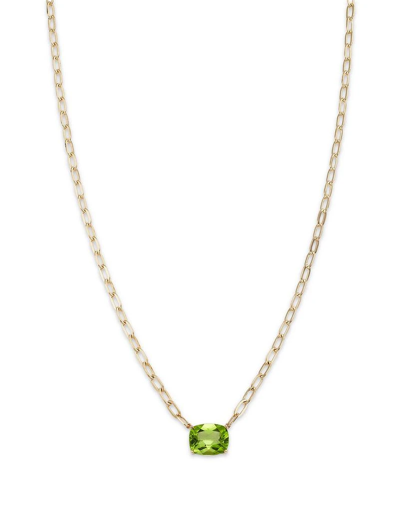 Bloomingdale's Peridot Solitaire Pendant Necklace in 14K Yellow Gold, 18" 1