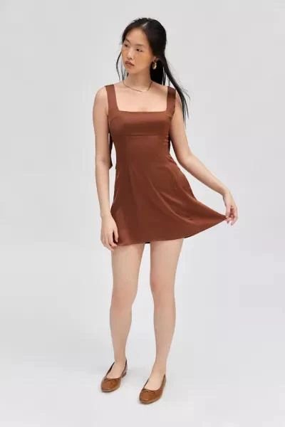 Urban Outfitters UO Bri Double Bow Sleek Satin Mini Dress 4