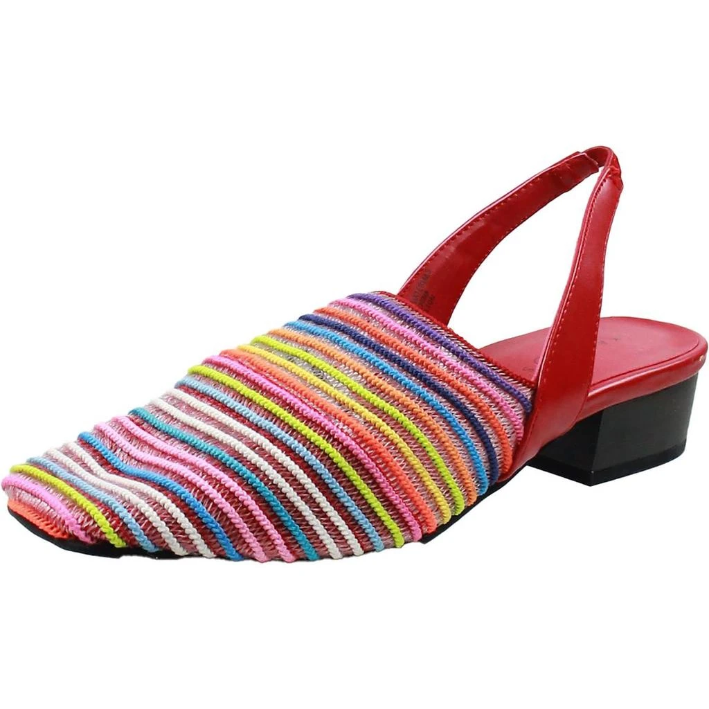 Karen Scott Carlton Womens Crochet Stacked Heel Slingback Sandals 9
