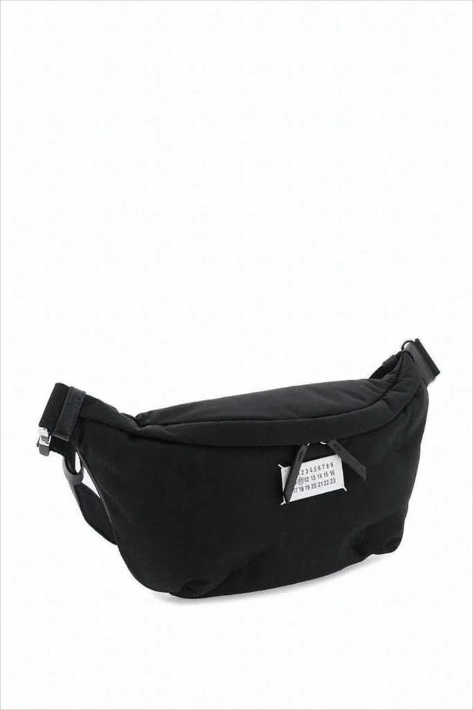 MAISON MARGIELA Sleek Black Belt Bag With Adjustable Strap And Front Zip Pocket