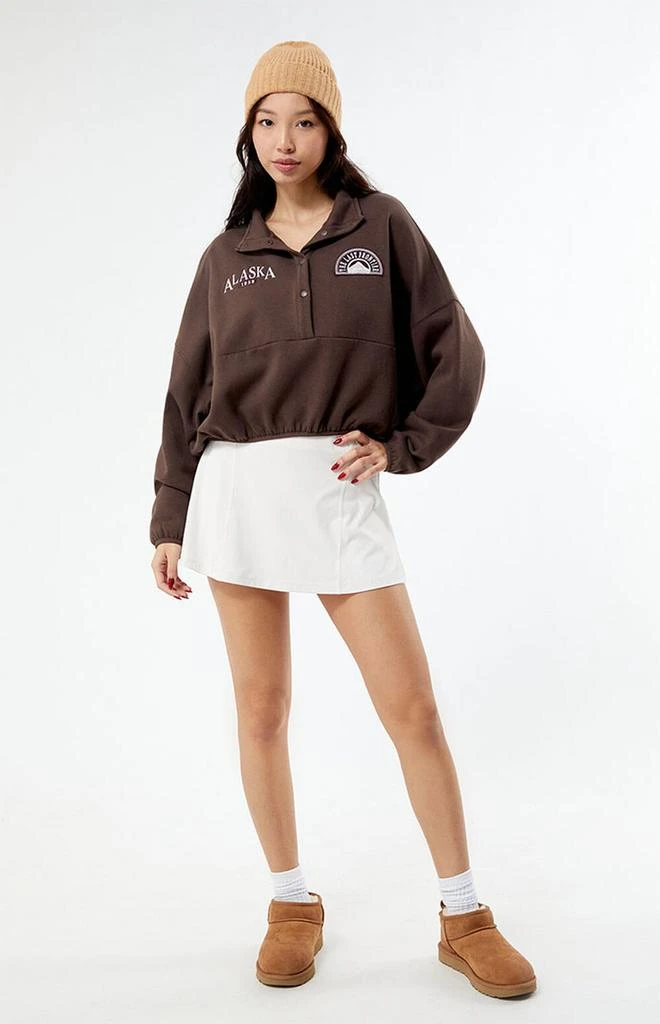 PacSun Alaska Half Snap Cropped Sweatshirt 3