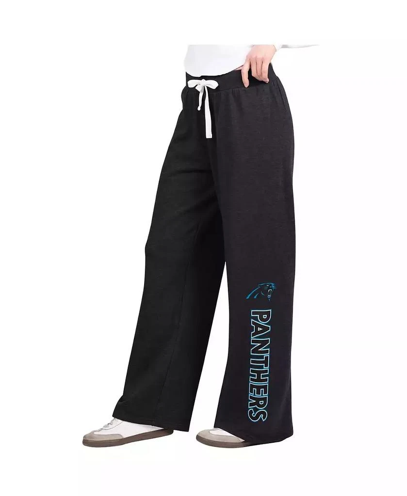 G-III 4Her by Carl Banks Women's Black Carolina Panthers Field Wide Leg Sweatpants 1