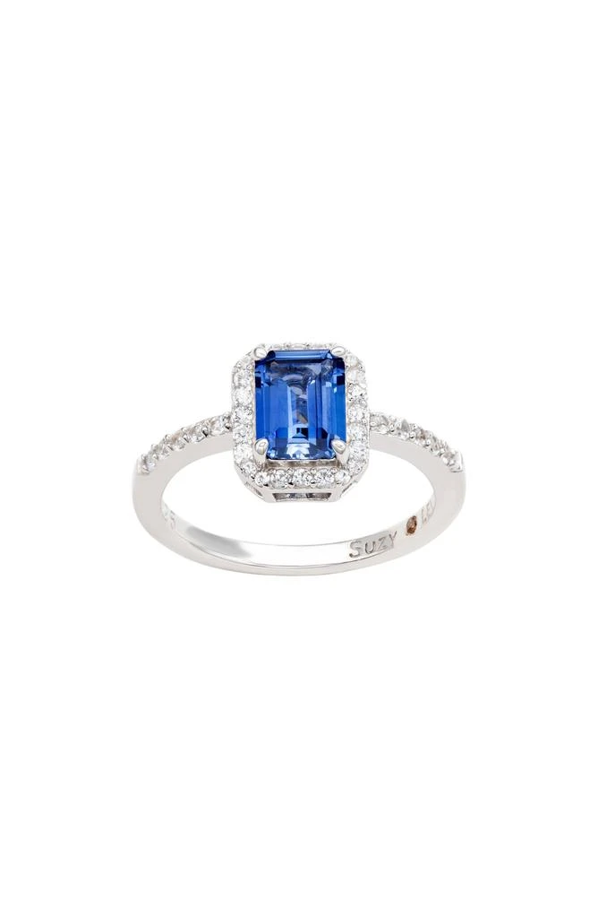 Suzy Levian Emerald Cut Sapphire Ring 5