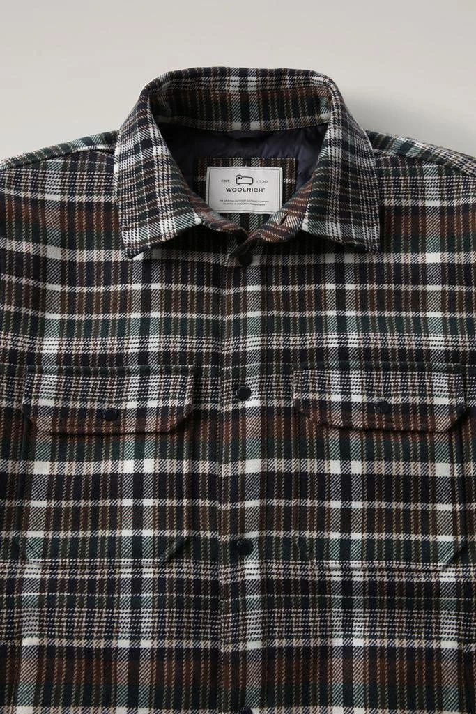 Woolrich Alaskan Padded Check Overshirt in Recycled Italian Wool Blend - Men - Red 2