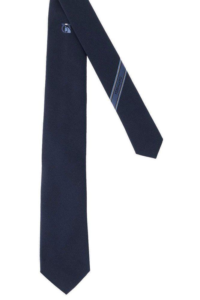 Salvatore Ferragamo Ferragamo Logo Embroidered Pointed Tip Tie