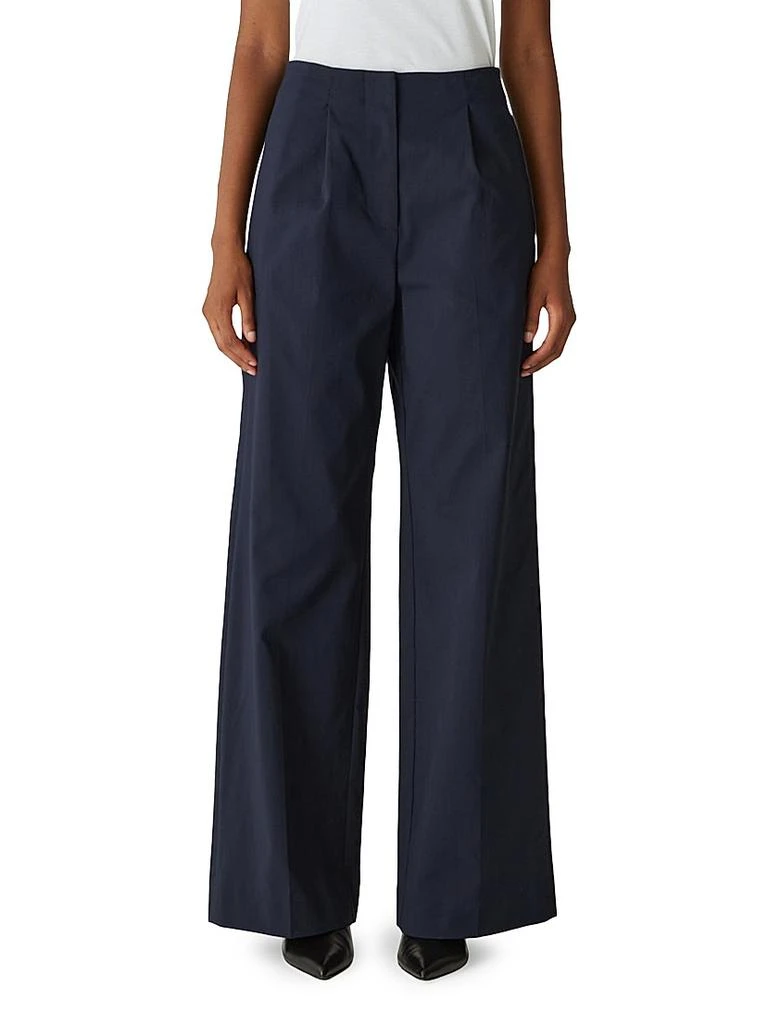 Rebecca Taylor Cotton Sateen Wide-Leg Trousers 3