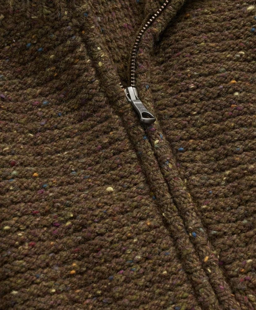 Brooks Brothers Merino Wool Donegal Zip Cardigan 2