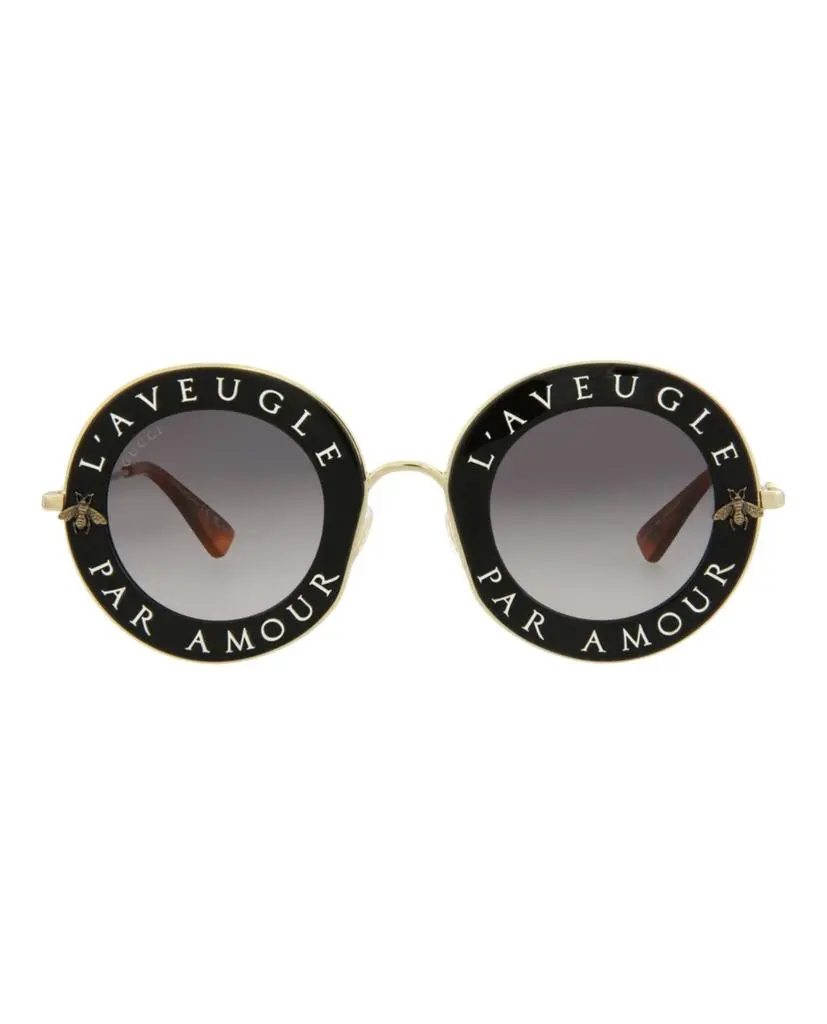 Gucci Round-Frame Metal Sunglasses