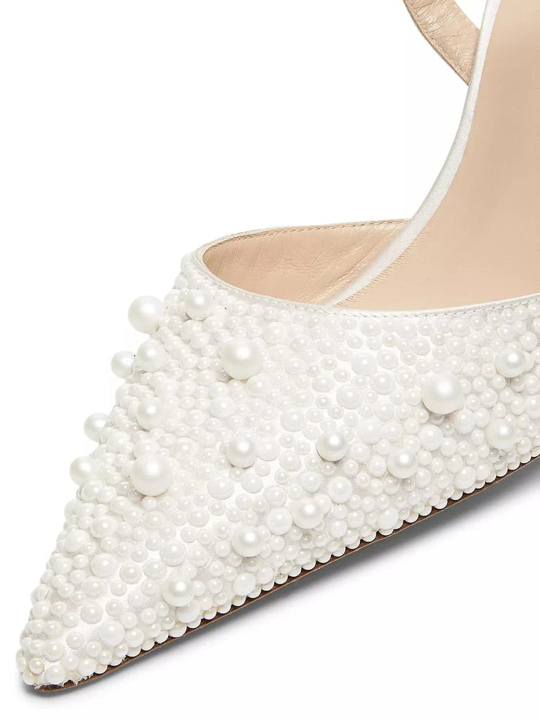 Stuart Weitzman Bliss 85MM Pearl-Embellished Satin Pumps 6