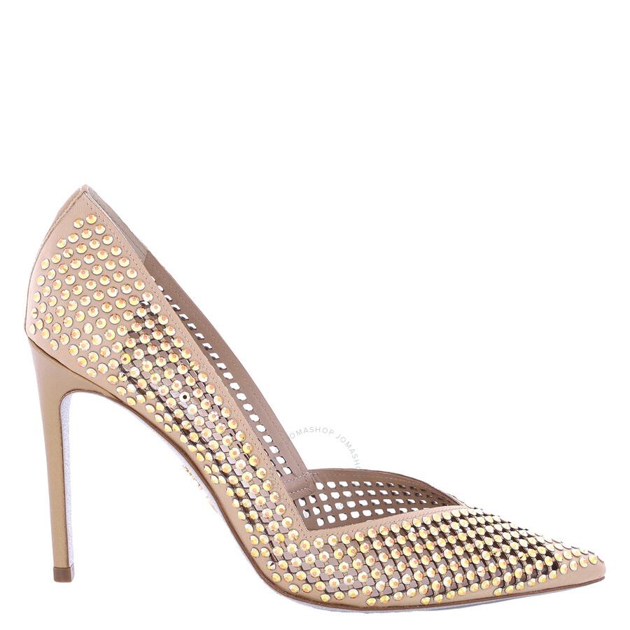 Rene Caovilla Ladies Gold Ginger Crystal Pumps