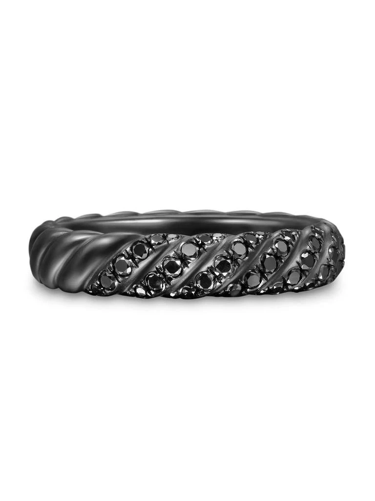 David Yurman Sculpted Cable Band Ring in Black Titanium 1
