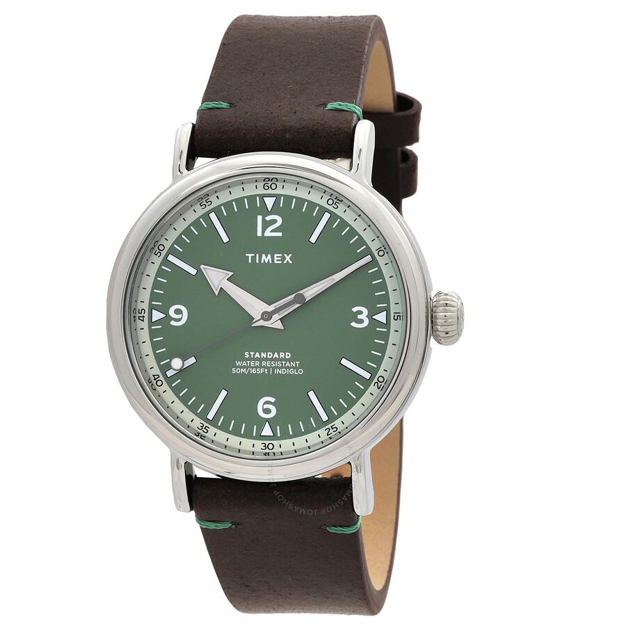 Timex Open Box - Timex Standard Quartz Green Dial Men's Watch TW2V71200VQ