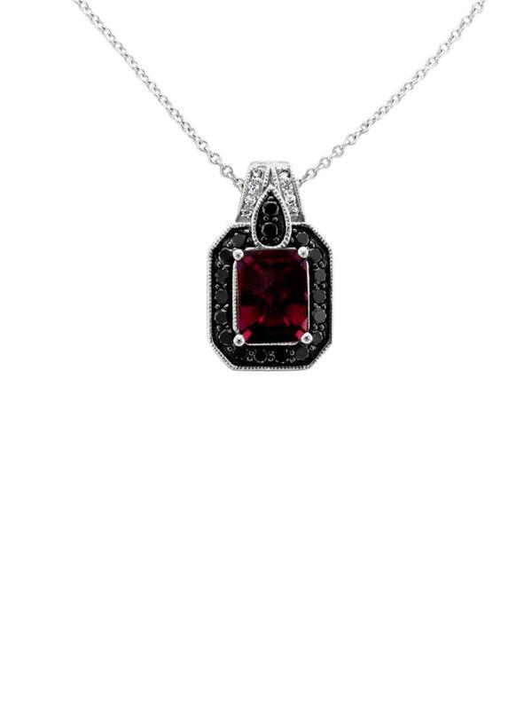 Le Vian Grand Sample Sale 14K Vanilla Gold®, Passion Fruit Tourmaline™, Blackberry Diamond® & Vanilla Diamond® Pendant Necklace