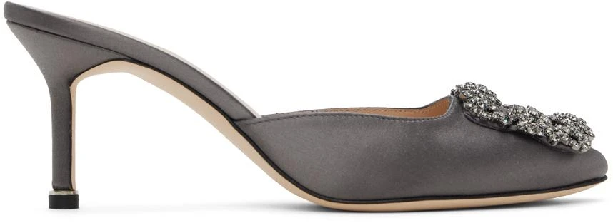 Manolo Blahnik Gray Hangisimu Mules 1