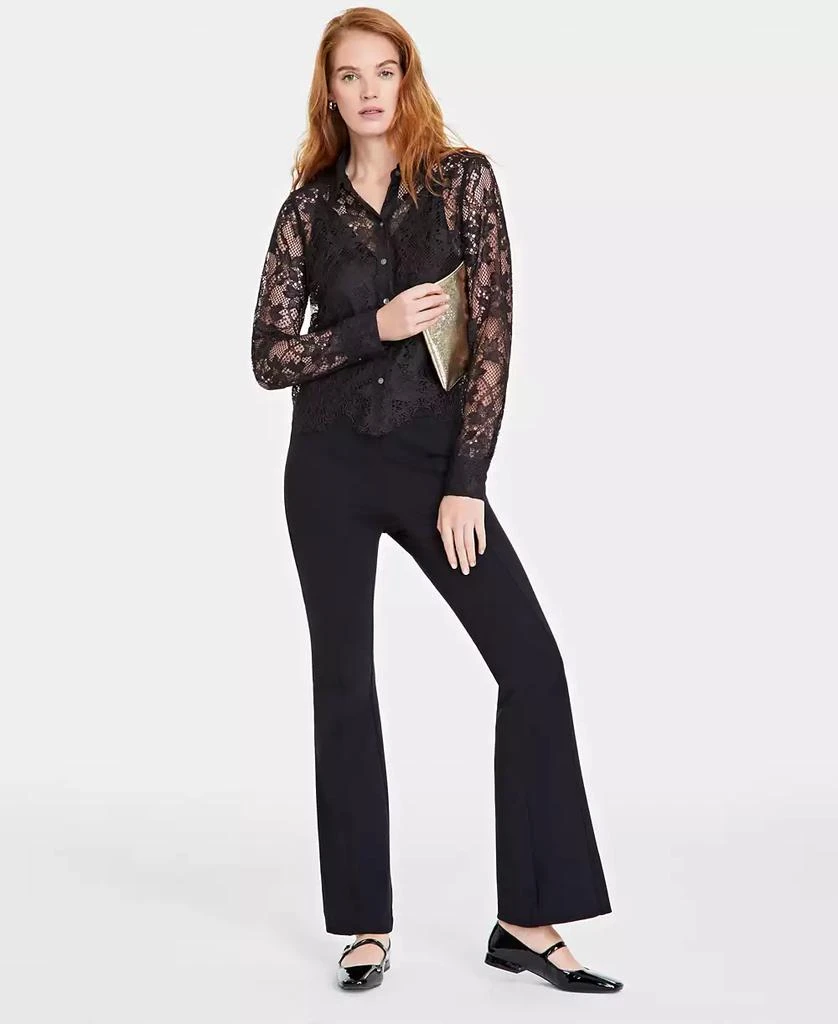 On 34th Women's Lace Button-Front Long-Sleeve Shirt, Created for Macy's 2