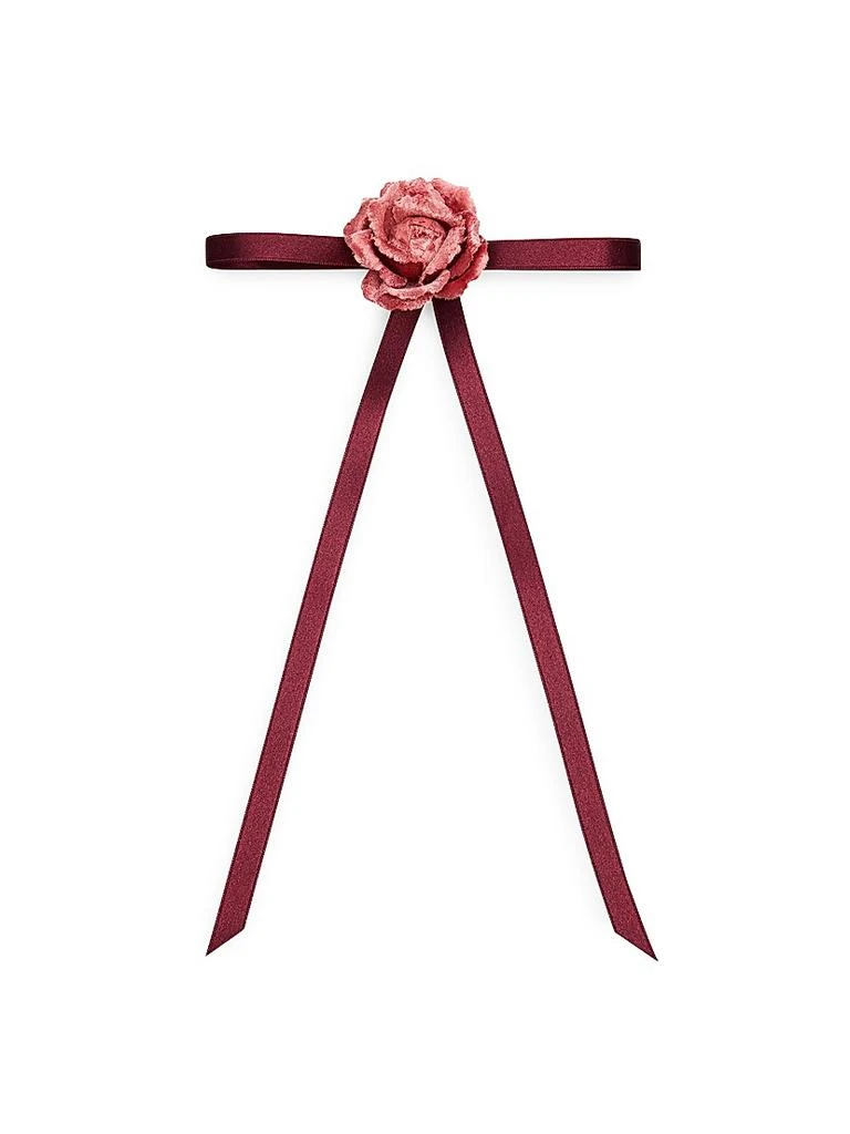 Lelet NY Velvet-Rosette Satin Bow Barrette