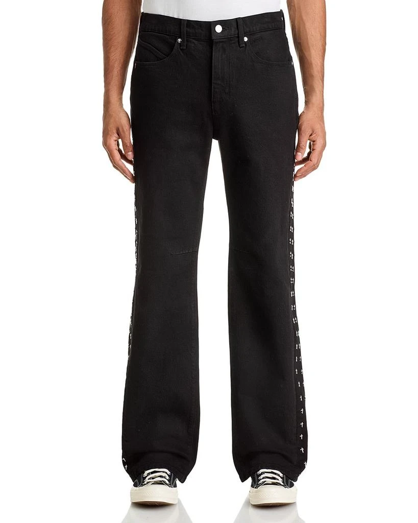 RTA Straight Fit Zed Cross Panel Jeans in Black 3