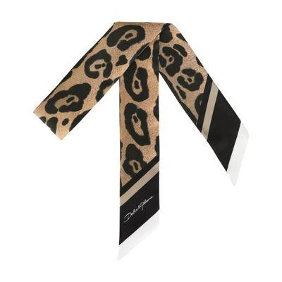 Dolce & Gabbana Leopard-print twill headscarf 1