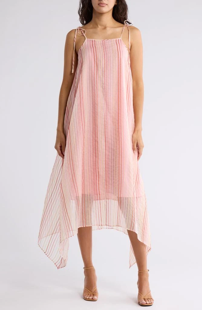 Joie Roisin Tie Strap Silk & Cotton Trapeze Dress 1