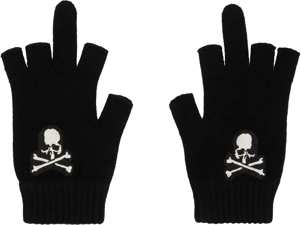 mastermind WORLD Black Open Fingered Gloves
