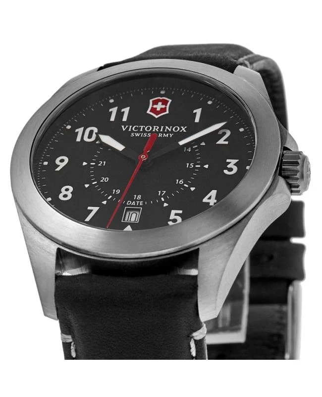 Swiss Army Victorinox Swiss Army Heritage Quartz Black Dial Leather Strap Men's Watch 241963 2