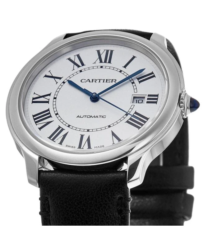 Cartier Cartier Ronde Must De Cartier Silver Dial Leather Strap Men's Watch WSRN0032 2