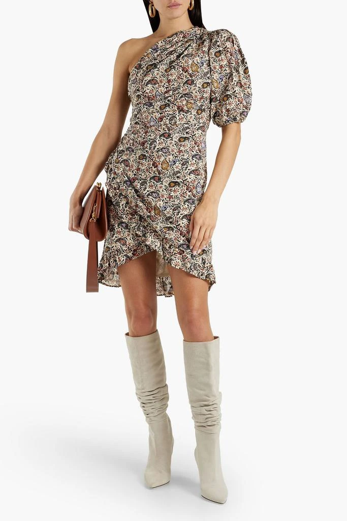 Isabel Marant Étoile Esther one-sleeve gathered printed cotton mini dress 2