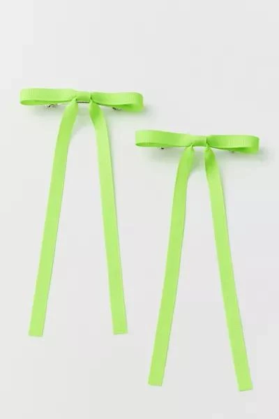 Urban Outfitters Ribbon Long Hair Bow Barrette Set 2