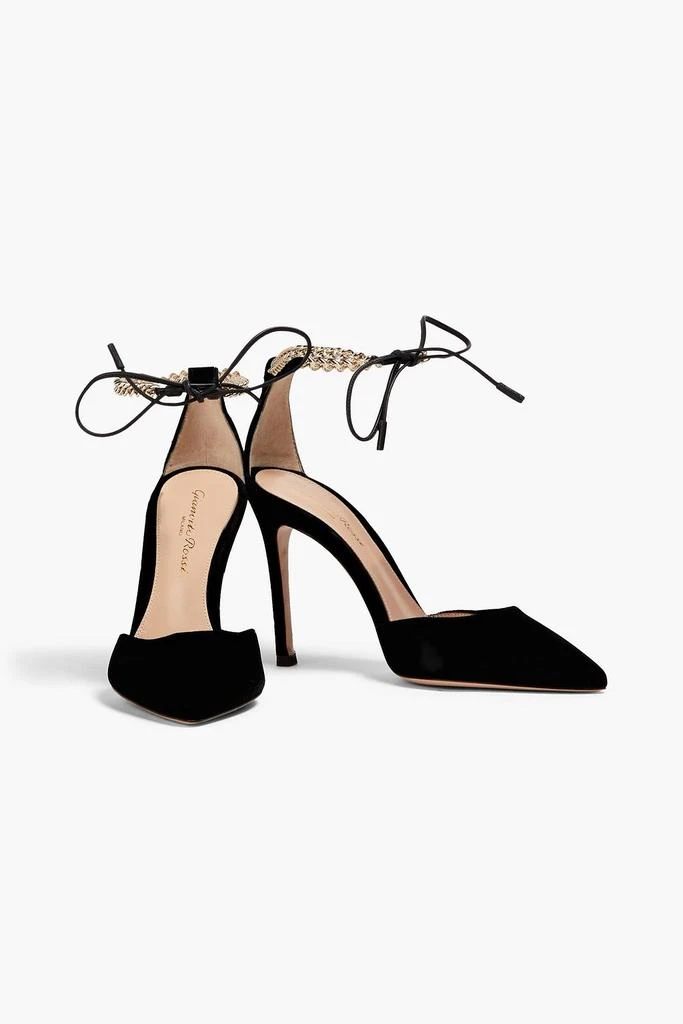 Gianvito Rossi Leather-trimmed velvet pumps 2