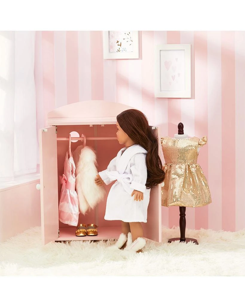 Teamson Sophia
s by Kids Aurora Princess 18" Doll Pink Plaid Closet with Bathrobe 
Slipper Pink/White - Ages 3-7 7