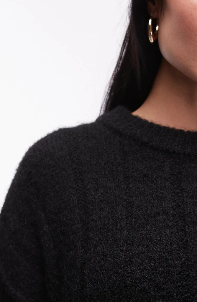 Topshop Rib Long Sleeve Knit Mini Sweater Dress 3